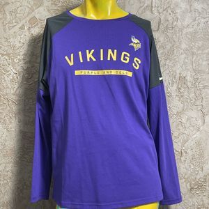 Minnesota Vikings Nike NFL Team Apparel Dri-Fit Long Sleeve Shirt Mens Large